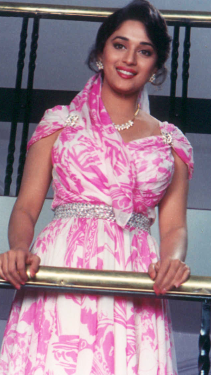 strapless open back dress Madhuri Dixit In Pink Ivy Saree  Chamee and Palak official