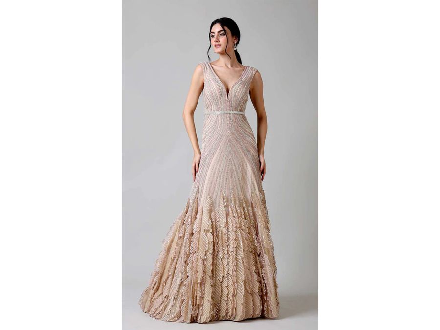 sachin and babi light blue dress 25 Best Engagement Party Dresses for the Bride main image 0