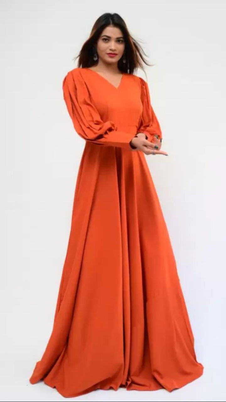 kareena kapoor orange dress Kareena Kapoor Orange Pure Georgette Anarkali Suit -