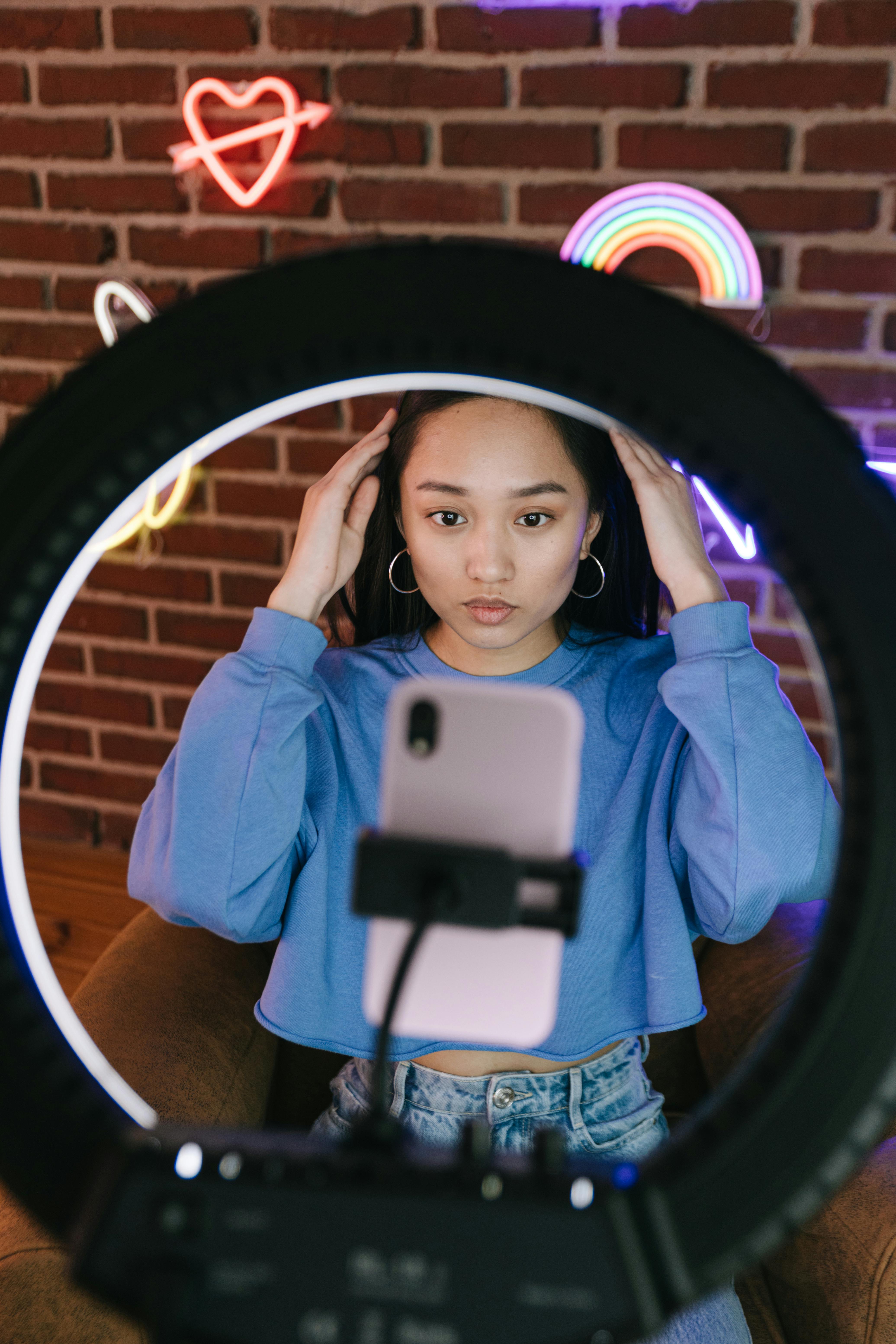 Influencer prepping to shoot a reel 